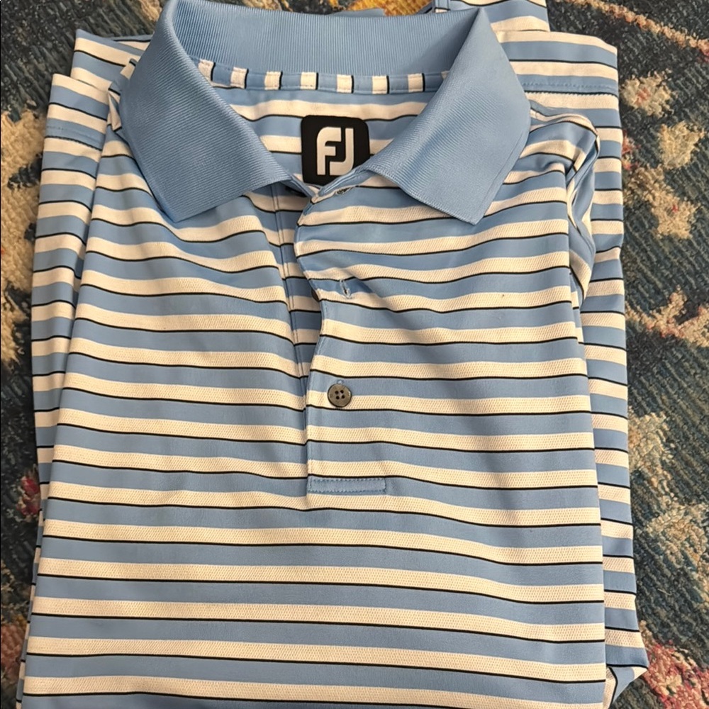 FootJoy Blue Striped Polo Shirt
